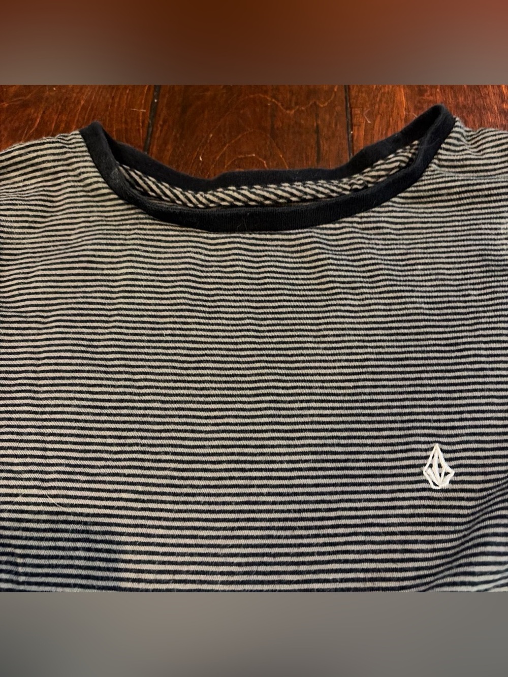 Volcom Striped Tee in Black and White
